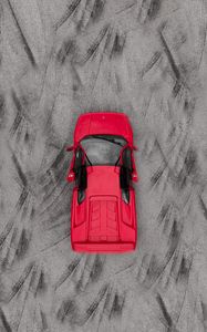 Preview wallpaper sports car, car, red, aerial view