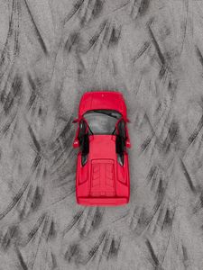 Preview wallpaper sports car, car, red, aerial view