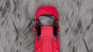 Preview wallpaper sports car, car, red, aerial view