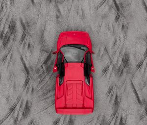 Preview wallpaper sports car, car, red, aerial view