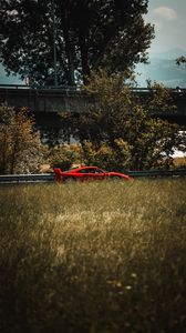 Preview wallpaper sports car, car, side view, spoiler, red