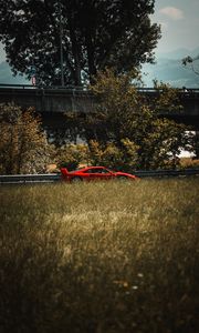 Preview wallpaper sports car, car, side view, spoiler, red