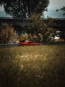 Preview wallpaper sports car, car, side view, spoiler, red