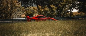 Preview wallpaper sports car, car, side view, spoiler, red