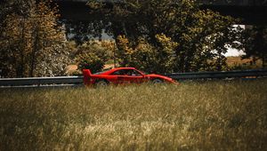 Preview wallpaper sports car, car, side view, spoiler, red