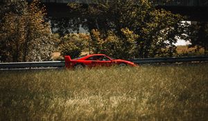 Preview wallpaper sports car, car, side view, spoiler, red