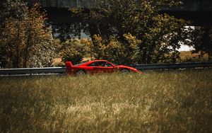 Preview wallpaper sports car, car, side view, spoiler, red