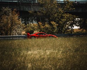 Preview wallpaper sports car, car, side view, spoiler, red