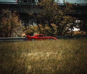 Preview wallpaper sports car, car, side view, spoiler, red