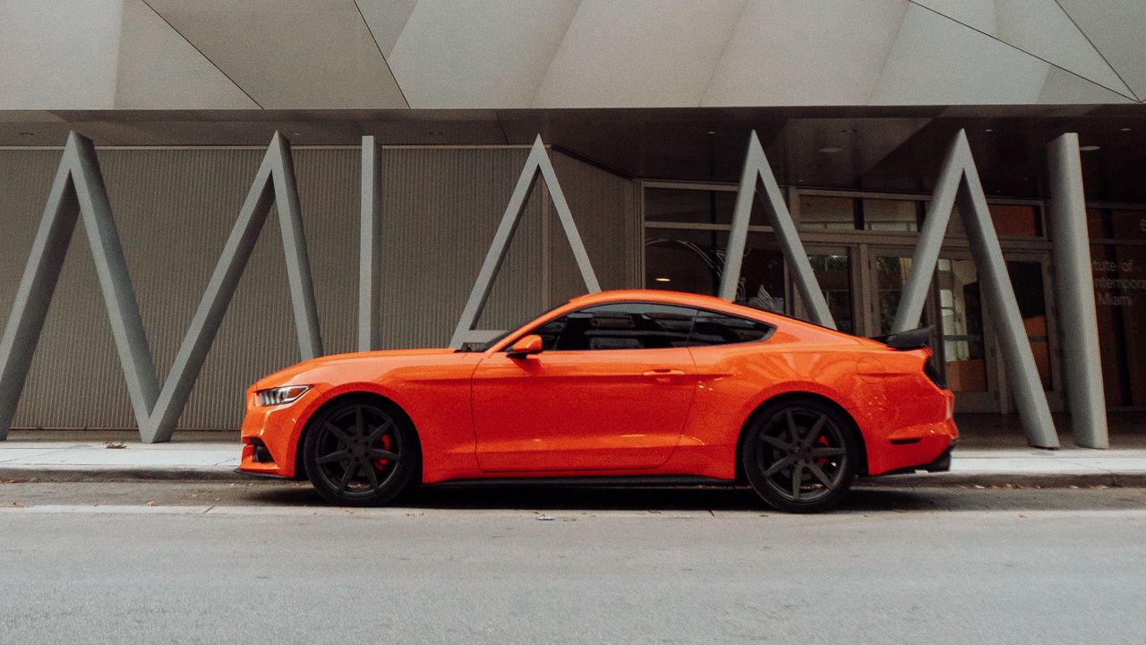 Wallpaper sports car, car, side view, orange
