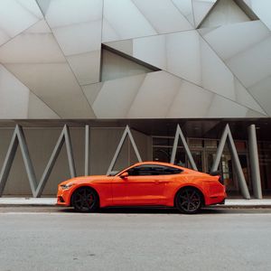 Preview wallpaper sports car, car, side view, orange