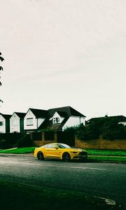 Preview wallpaper sports car, car, side view, yellow, street