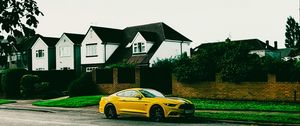 Preview wallpaper sports car, car, side view, yellow, street