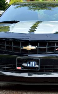 Preview wallpaper sports car, chevrolet camaro, bumper, front view