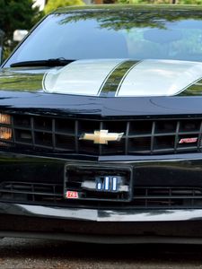 Preview wallpaper sports car, chevrolet camaro, bumper, front view