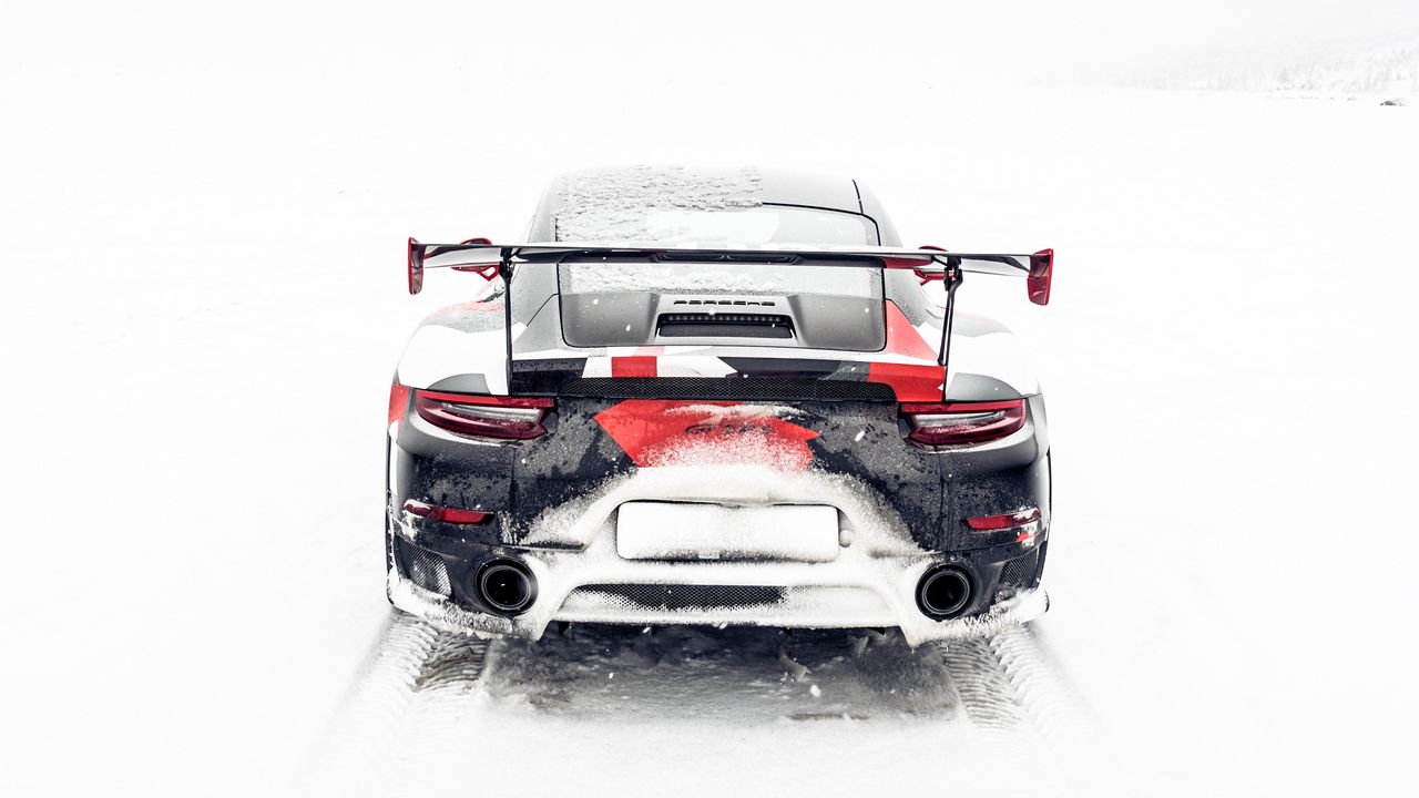Wallpaper sports car, rear view, snow, winter, off road