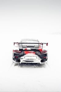 Preview wallpaper sports car, rear view, snow, winter, off road