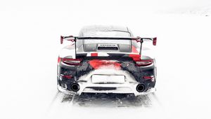 Preview wallpaper sports car, rear view, snow, winter, off road