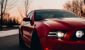 Preview wallpaper sports car, red, headlight