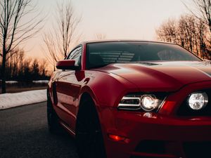 Preview wallpaper sports car, red, headlight