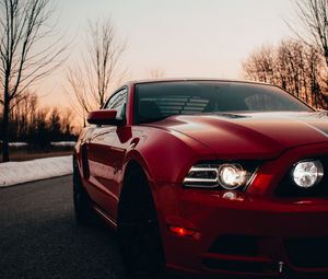 Preview wallpaper sports car, red, headlight