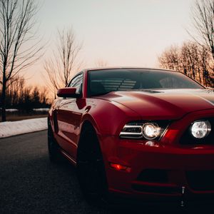 Preview wallpaper sports car, red, headlight