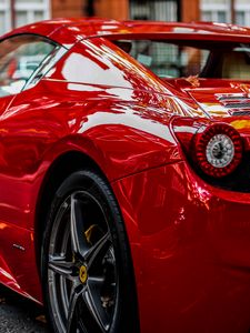 Preview wallpaper sports car, red, rear view