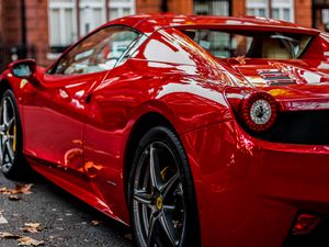 Preview wallpaper sports car, red, rear view