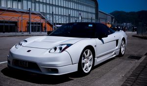 Preview wallpaper sports car, side view, white