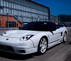 Preview wallpaper sports car, side view, white