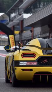 Preview wallpaper sports car, yellow, rally, rear view