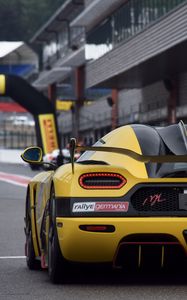 Preview wallpaper sports car, yellow, rally, rear view