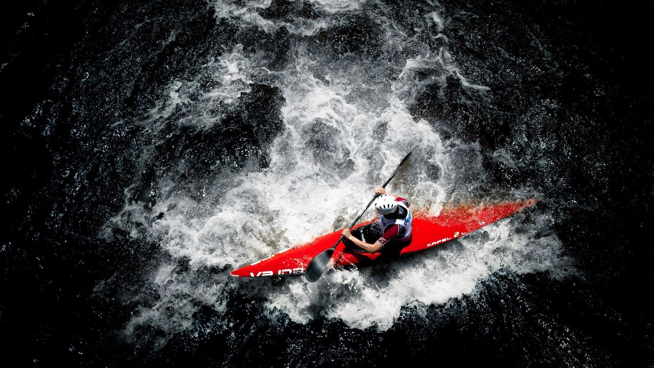 Wallpaper sports, rowing, boat, person, river, water