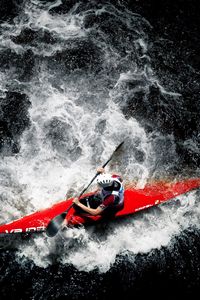 Preview wallpaper sports, rowing, boat, person, river, water