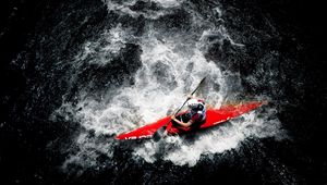 Preview wallpaper sports, rowing, boat, person, river, water