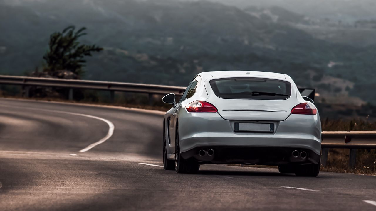 Wallpaper sportscar, car, rear view, white