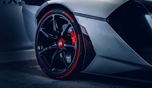 Preview wallpaper sportscar, gray, car, wheel, side view