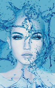 Preview wallpaper spray, face, water, art, girl