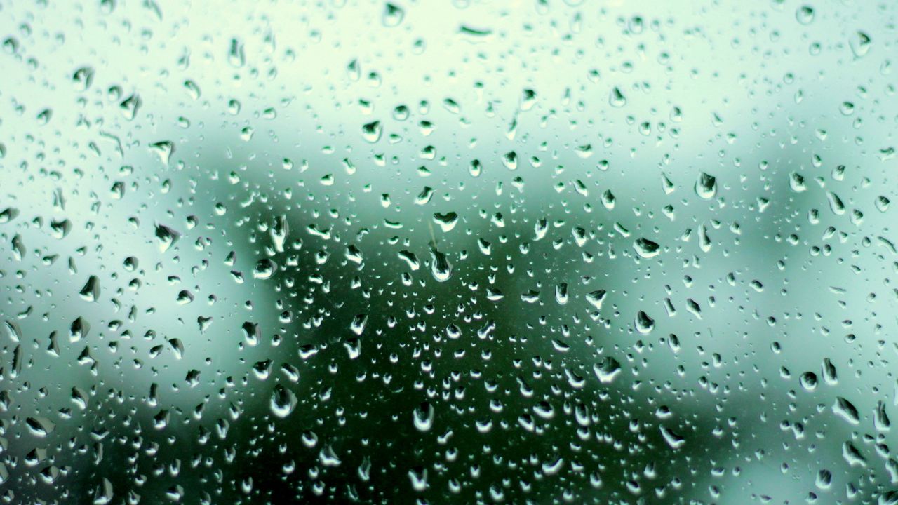 Wallpaper spring, blur, glass, storm, rain, drops, water