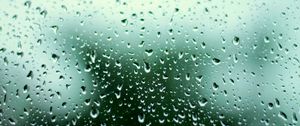Preview wallpaper spring, blur, glass, storm, rain, drops, water