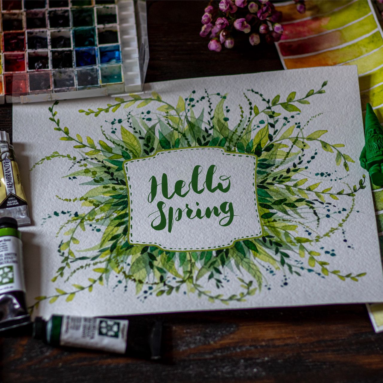1280x1280 Wallpaper spring, inscription, paint, lettering, phrase, words