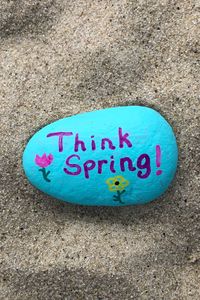 Preview wallpaper spring, phrase, words, inscription, stone, sand