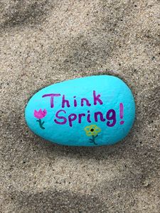 Preview wallpaper spring, phrase, words, inscription, stone, sand