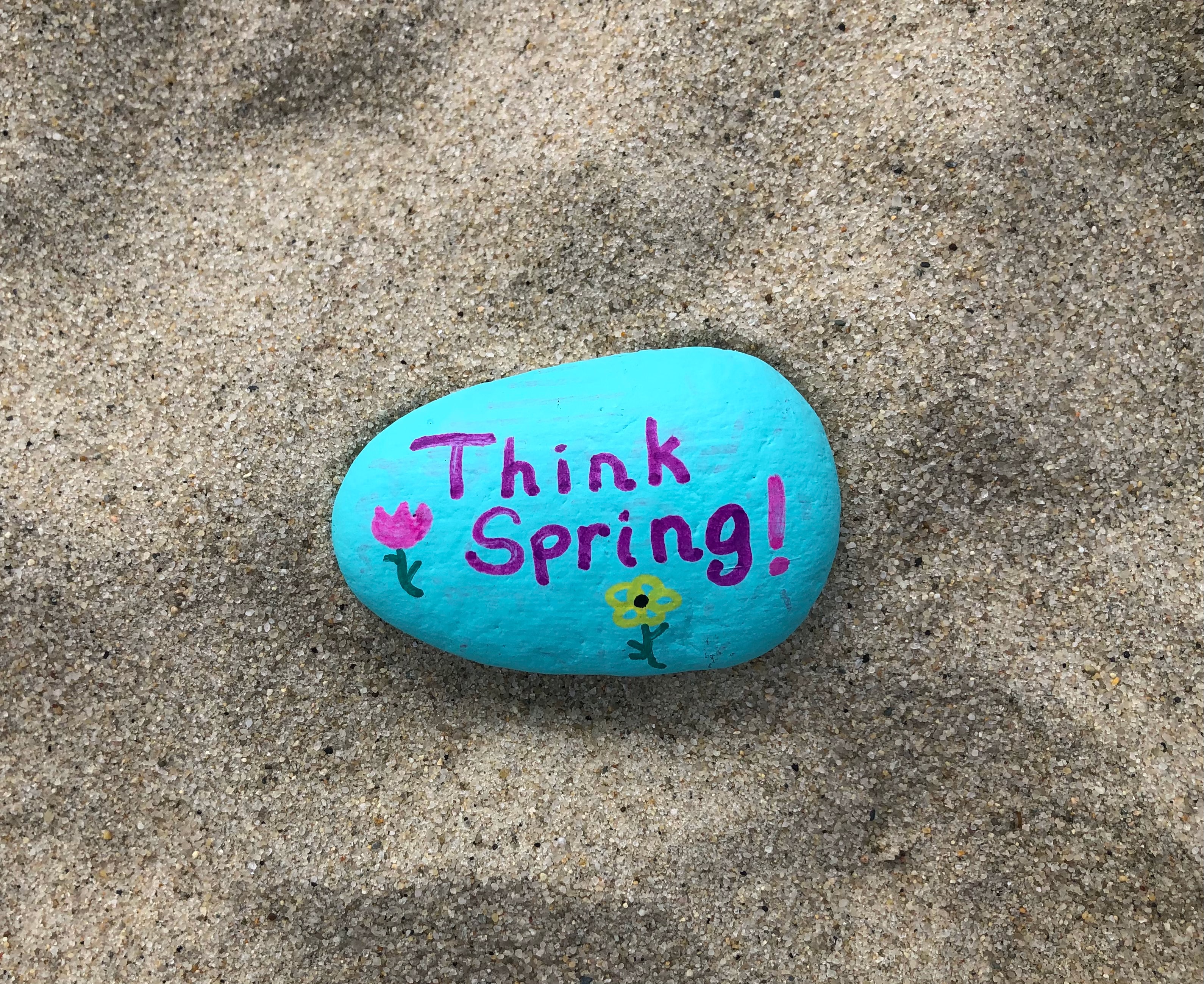 3179x2598 Wallpaper spring, phrase, words, inscription, stone, sand