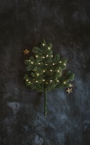 Preview wallpaper spruce, branch, garland, new year, christmas