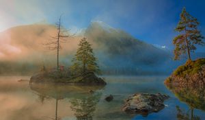 Preview wallpaper spruce, mountains, lake, tree, reflection
