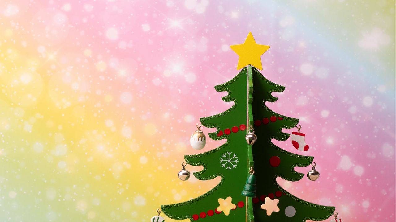 Wallpaper spruce, toy, new year, christmas, colorful
