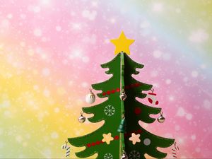 Preview wallpaper spruce, toy, new year, christmas, colorful