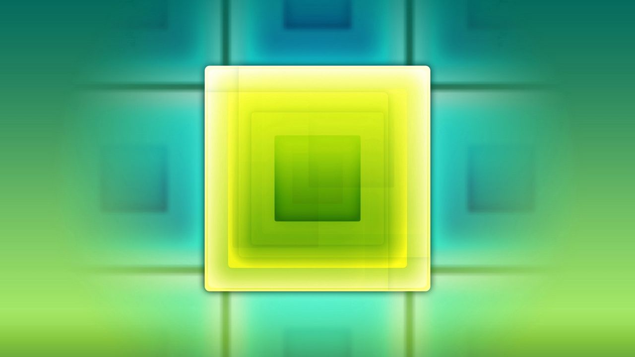 Wallpaper square, green, yellow, lines