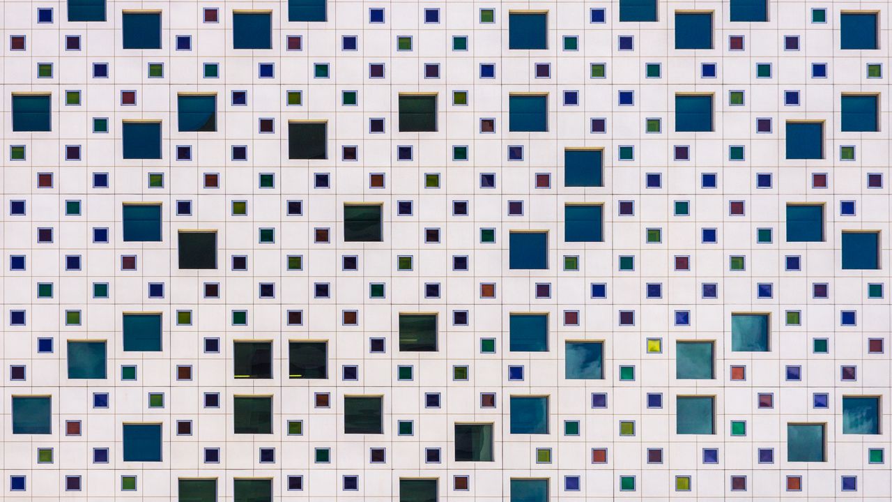 Wallpaper squares, cell, white background, abstraction